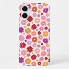 Kleurrijke Bloemen Herhalend Patroon iPhone 16 Plus Hoesje