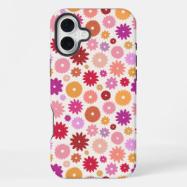 Kleurrijke Bloemen Herhalend Patroon iPhone 16 Plus Hoesje