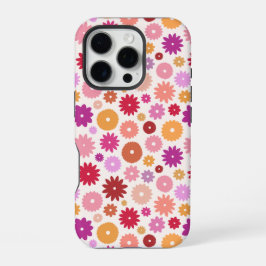 Kleurrijke Bloemen Herhalend Patroon iPhone 16 Pro Hoesje