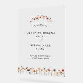 Kleurrijke Bloemen Huwelijk Welkom Acryl Bord (Hoek)