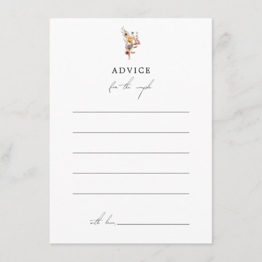 Kleurrijke Bloemen Huwelijksadvies Kaart (Voorkant)