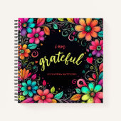 Kleurrijke Bloemen Ik ben dankbaar Dankbaarheid Jo Notitieboek (Voorkant)