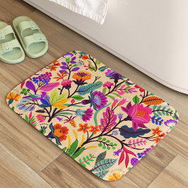 Kleurrijke Bloemen Illustratie Bloemen Print Patro Badmat