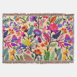 Kleurrijke Bloemen Illustratie Bloemen Print Patro Deken