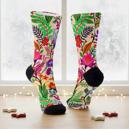 Kleurrijke Bloemen Illustratie Bloemen Print Patro Sokken