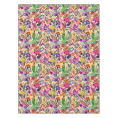 Kleurrijke Bloemen Illustratie Bloemen Print Patro Tafelkleed (Voorkant)