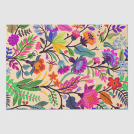 Kleurrijke Bloemen Illustratie Bloemen Print Patro Tissuepapier