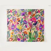 Kleurrijke Bloemen Illustratie Bloemen Print Patro Wandkleed (Voorkant (horizontaal))