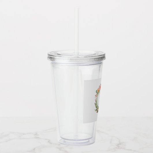 Kleurrijke bloemen in cirkel acryl drinkbeker (Rechts)