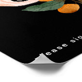 Kleurrijke bloemen in het vet | Zwarte handtekenin Poster (Hoek)