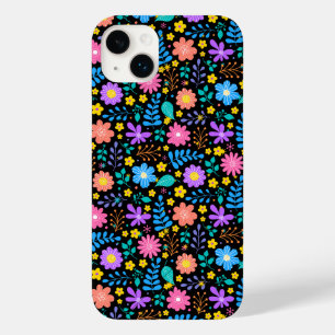 Kleurrijke bloemen in sprankelende sterren patroon Case-Mate iPhone 14 plus hoesje