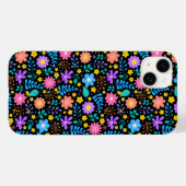 Kleurrijke bloemen in sprankelende sterren patroon Case-Mate iPhone case (Achterkant (horizontaal))