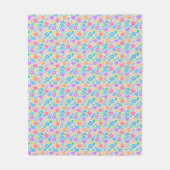 Kleurrijke bloemen in sprankelende sterren patroon fleece deken (Voorkant)