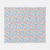 Kleurrijke bloemen in sprankelende sterren patroon fleece deken (Voorkant (Horizontaal))