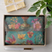 KLEURRIJKE BLOEMEN IN VAAS DECOUPAGE TISSUEPAPIER (Geschenk)