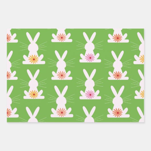 Kleurrijke bloemen in witte konijnen inpakpapier vel (Voorkant 3)