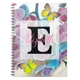 Kleurrijke bloemen in zachte pastelkleuren waterve notitieboek
