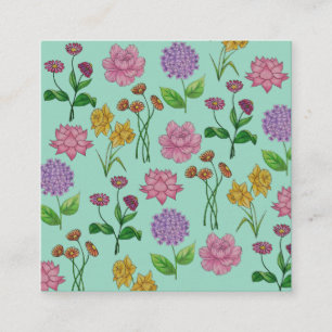 Kleurrijke bloemen informatiekaartje