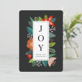 Kleurrijke bloemen inlijsting | Vreugde | Feestdag Feestdagenkaart (Staand voorkant)