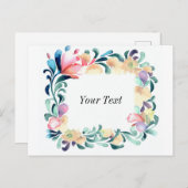 Kleurrijke Bloemen Invitation Briefkaart (Voorkant / Achterkant)