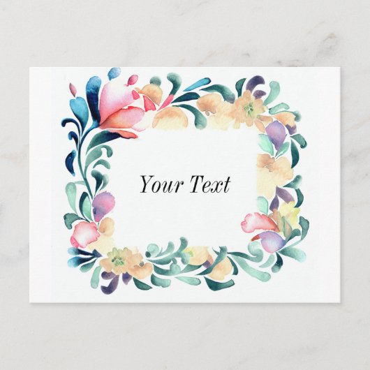 Kleurrijke Bloemen Invitation Briefkaart (Voorkant)