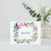 Kleurrijke Bloemen Invitation Briefkaart (Staand voorkant)