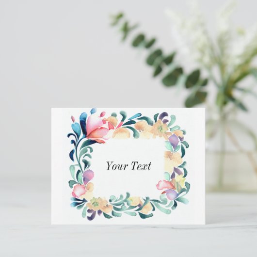 Kleurrijke Bloemen Invitation Briefkaart (Staand voorkant)