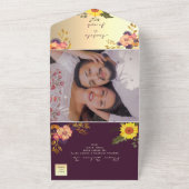 Kleurrijke Bloemen Juweel Tone Wedding All In One Uitnodiging (Buitenkant)