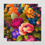 Kleurrijke bloemen kaart (Voorkant / Achterkant)