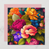 Kleurrijke bloemen kaart (Voorkant / Achterkant)