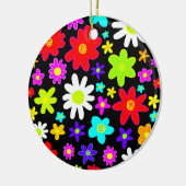 Kleurrijke Bloemen Keramisch Ornament (Links)