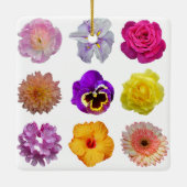 Kleurrijke bloemen keramisch ornament (Achterkant)