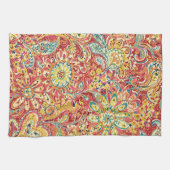 Kleurrijke Bloemen Keuken Handdoek (Horizontaal)