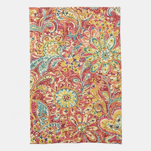 Kleurrijke Bloemen Keuken Handdoek (Verticaal)