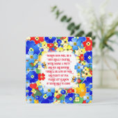 Kleurrijke bloemen Kinderen van Birthday PartyUitn Kaart (Staand voorkant)