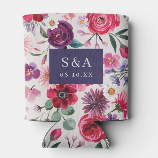 Kleurrijke Bloemen Koelboxxen Blikjeskoeler (Achterkant)