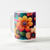 Kleurrijke  bloemen koffiemok (Voorkant links)