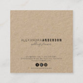 Kleurrijke Bloemen Kraft Papier Vierkante Visiteka Vierkante Visitekaartje (Achterkant)