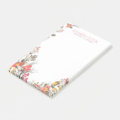 Kleurrijke bloemen krans bruiloft planner post-it® notes (Schuin)