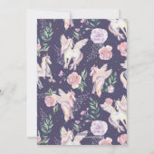 Kleurrijke bloemen krans & eenhoorn feestdagenkaart (Achterkant)