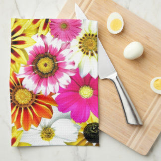 Kleurrijke bloemen Kunst Theedoek