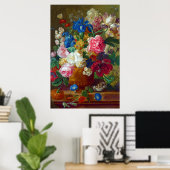 Kleurrijke bloemen Kunstschilders Poster (Thuiskantoor)