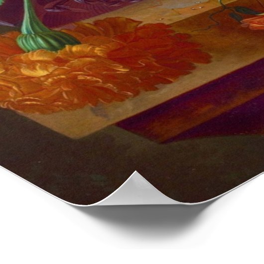 Kleurrijke  bloemen Kunstschilders Poster (Hoek)