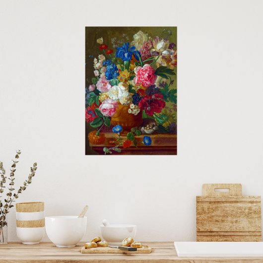 Kleurrijke  bloemen Kunstschilders Poster (Keuken)