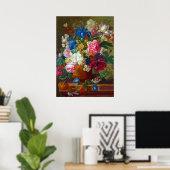 Kleurrijke  bloemen Kunstschilders Poster (Thuiskantoor)