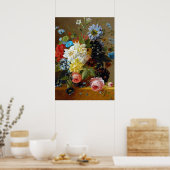 Kleurrijke bloemen Kunstschilders Poster (Keuken)