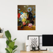 Kleurrijke bloemen Kunstschilders Poster (Thuiskantoor)