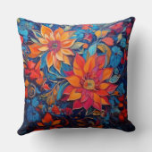 Kleurrijke bloemen kussen (Achterkant)