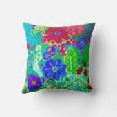 Kleurrijke Bloemen Kussen Popping met Kleur (Achterkant)