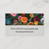 Kleurrijke bloemen | leer visitekaartje (Achterkant)